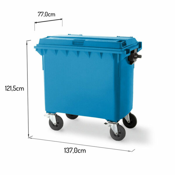 kontener na odpady komunalne WEBER 660 niebieski wymiary