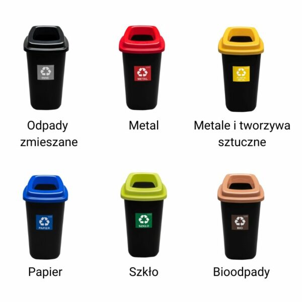 Kosz do segregacji odpadów PLAFOR 45 jako stacja do segregacji odpadów
