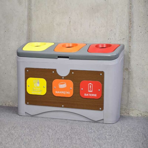 Stacja do segregacji odpadów TUDEKS 3×50 baterie nakrętki