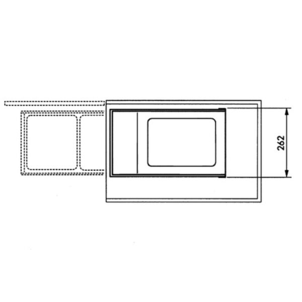 Zestaw szafkowy do sortowania odpadów MULTI-BOX DUO L 2x 14l rysunek techniczny