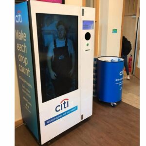 Automat kaucyjny na zużyte butelki i puszki RECYCLEVER Citi Bank