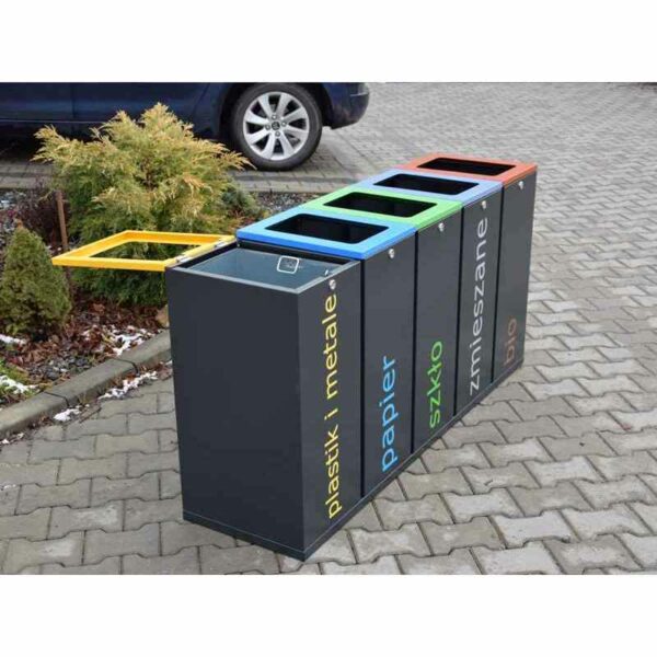 Stacja do segregacji odpadów MODERN GRAFIO 5×60 bok 2