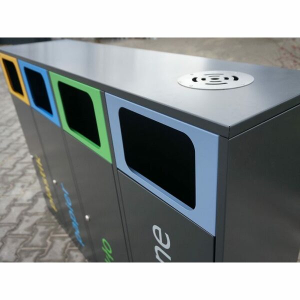 Stacja do segregacji odpadów z popielnicą ROSA KOLOR ASH 4×80 popielnica