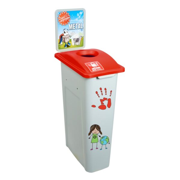Zestaw do segregacji odpadów WASTE WATCHER KIDZ 3×87 czerwony