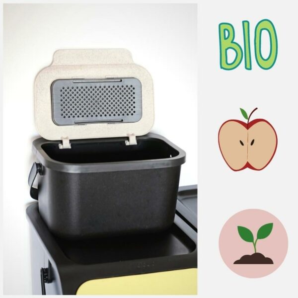Pojemnik do odpadów z filtrem powietrza BIO BINI 4.5 kompaktowy rozmiar na odpady organiczne