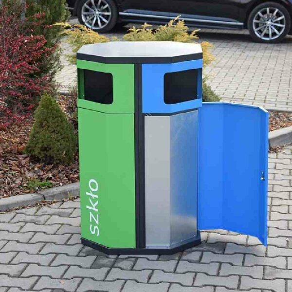 Kosz do segregacji odpadów ROSA KARO COMPACT 4×70 otwieranie