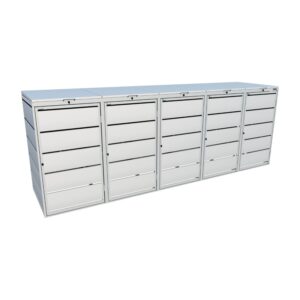 Obudowa na pojemniki komunalne COVER GRAY 5x240 L - RAL 9006