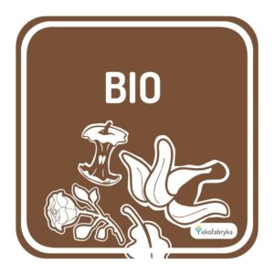 Naklejka na kosz do segregacji odpadów WLEPA KWADRAT 20 x 20 cm bio Naklejka na kosz do segregacji odpadów WLEPA KWADRAT 20 x 20 cm bio