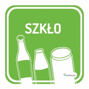Naklejka na kosz do segregacji odpadów WLEPA KWADRAT 20 x 20 cm szkło