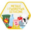 Naklejka na kosz do segregacji odpadów dla dzieci 18 x 20 cm żółta