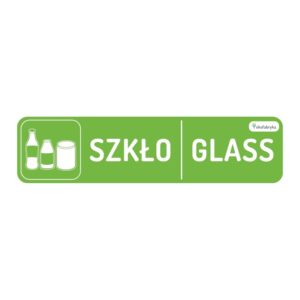 Naklejka na kosz na śmieci po angielsku, wąska WLEPA SLIM 18 x 4.5 cm zielona