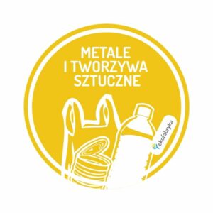 Naklejka na śmeitnik okrągła WLEPA DOT 8cm średnicy metale i tworzywa sztuczne