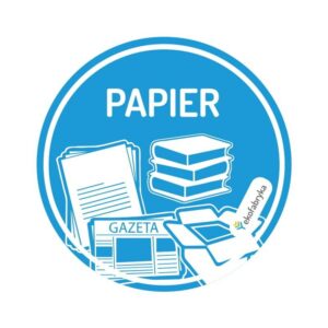 Naklejka na śmeitnik okrągła WLEPA DOT 8cm średnicy papier