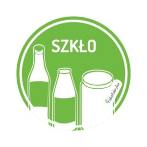 Naklejka na śmeitnik okrągła WLEPA DOT 8cm średnicy szkło