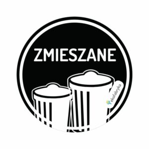 Naklejka na śmeitnik okrągła WLEPA DOT 8cm średnicy zmieszane