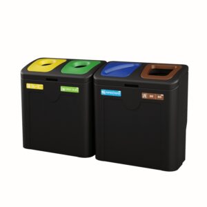 Stacja do segregacji odpadów TUDEKS MINIMAL 4 x 50 L czarna