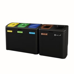 Stacja do segregacji odpadów TUDEKS MINIMAL 5x50 L - czarna.