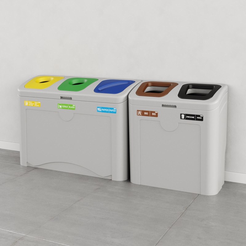 Stacja do segregacji odpadów TUDEKS MINIMAL 5x50 L - wizualizacja.