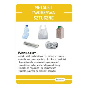 Naklejka do segregacji odpadów ze zdjęciami, edukacyjna EDUZLEPA REAL A4 metale- i tworzywa sztuczne Naklejka do segregacji odpadów ze zdjęciami, edukacyjna EDUZLEPA REAL A4 metale- i tworzywa sztuczne