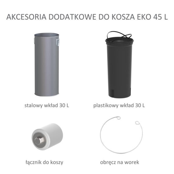 Kosz do segregacji odpadów EKO 75 L - akcesoria