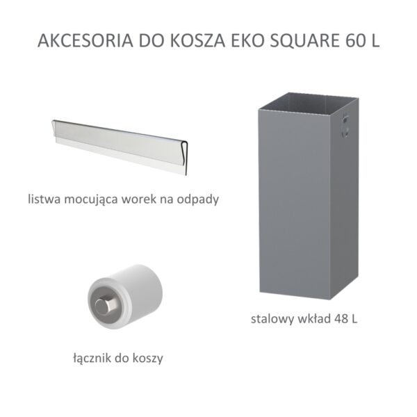 Kosz do segregacji odpadów EKO SQUARE 60 L - akcesoria