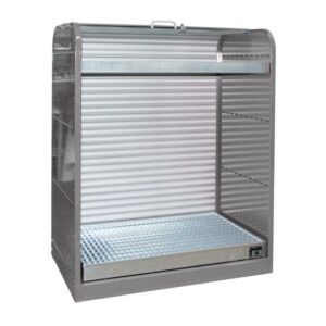Szafa na materiały niebezpieczne z roletą i wannami ociekowymi RSG-3 73+45 L.