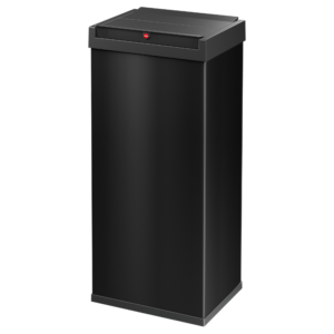 Kosz na śmieci stalowy, prostokątny BIG-BOX SWING 52L - czarny
