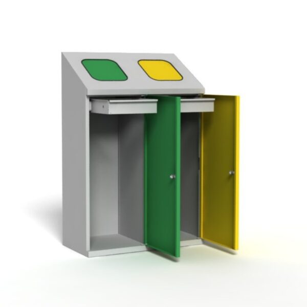 Stacja do segregacji odpadów dwukomorowa ROSA KARO 2x120 L