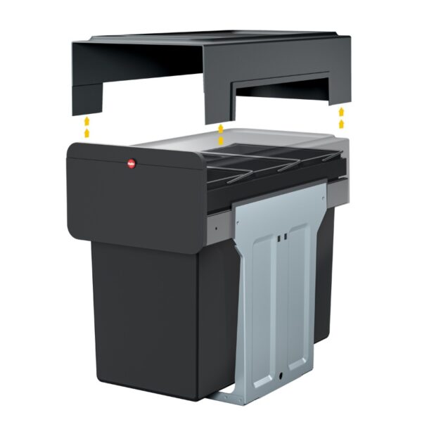 Kosz na śmieci potrójny szafkowy ECOLINE DESIGN 3x 9l montaż pokrywy