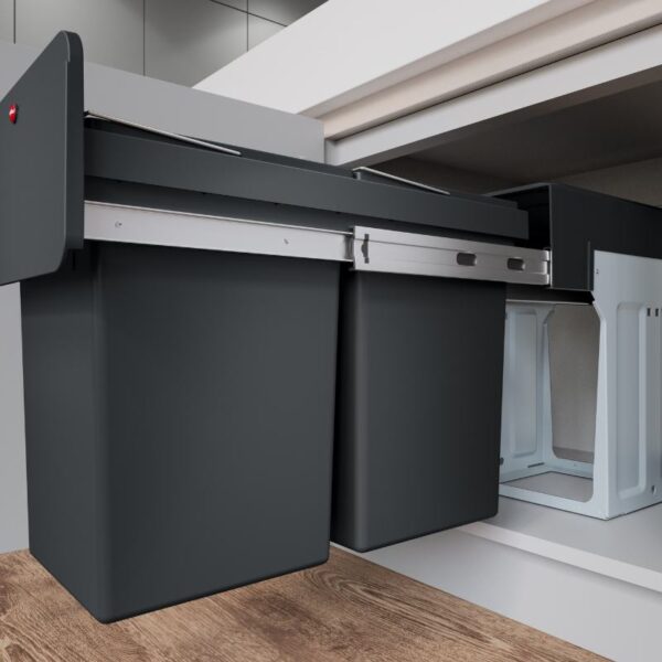 Kosz na śmieci szafkowy wysuwany ECOLINE DESIGN 2x 14l szafka w kuchni
