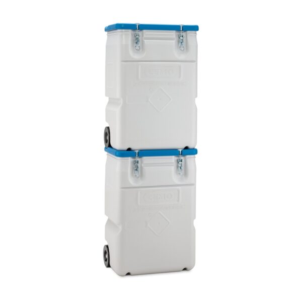 Mobilny pojemnik na materiały niebezpieczne MOBIL-BOX 170 L - niebieski stos