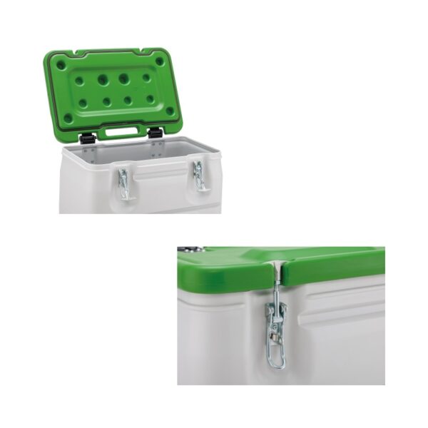 Mobilny pojemnik na materiały niebezpieczne MOBIL-BOX 170 L - zielony, detale