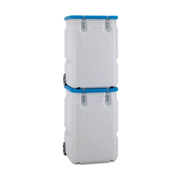 Mobilny pojemnik na materiały niebezpieczne MOBIL-BOX 250 L - niebieski stos