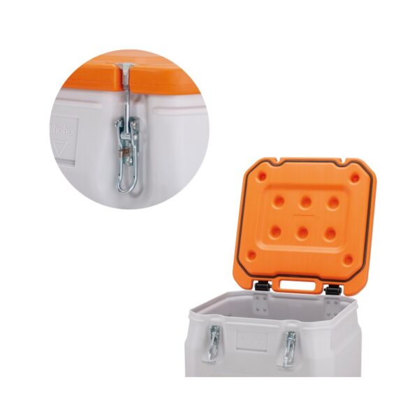 Mobilny pojemnik na materiały niebezpieczne MOBIL-BOX 250 L - pomarańczowy, detale