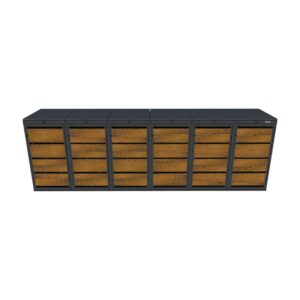 Obudowa na pojemnik komunalny COVER GRAY 6x120 L - złoty dąb
