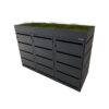 Obudowa na pojemniki komunalne z donicą COVER GRAY AGRO 3x120 L - skos