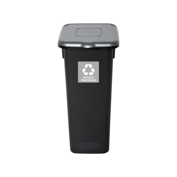 Kosz do segregacji odpadów FLAP BIN BLACK 20 L - srebrny