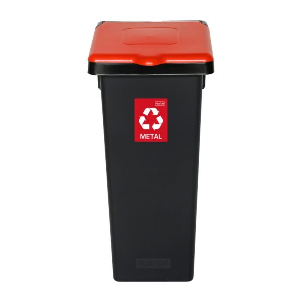 Kosz do segregacji odpadów FLAP BIN BLACK 53 L - CZERWONY