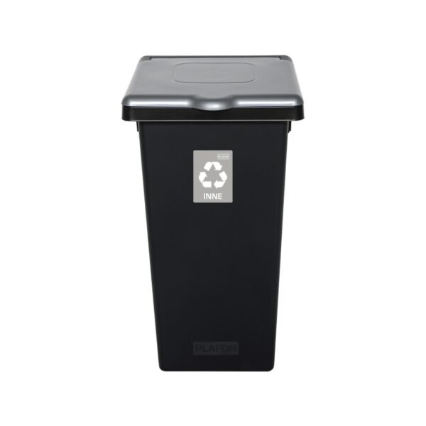 Kosz do segregacji odpadów FLAP BIN BLACK 75 L - SREBRNY