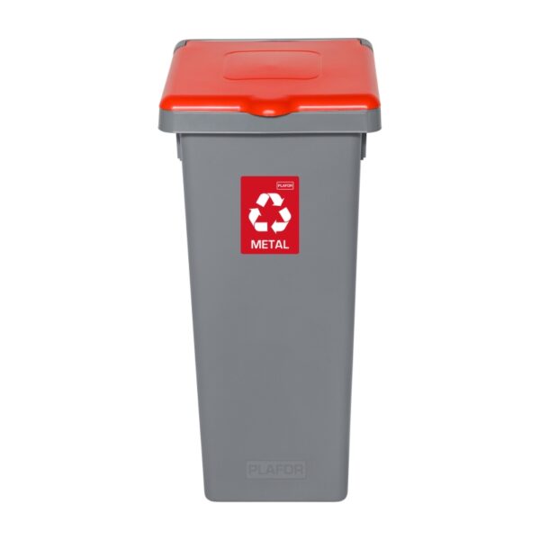 Kosz do segregacji odpadów FLAP BIN GRAY 53 L - CZERWONY