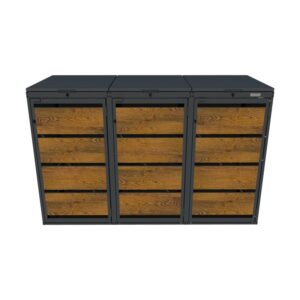Obudowa na pojemnik komunalny COVER GRAY 3x120 L - złoty dąb