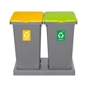 Zestaw do segregacji odpadów FLAP BIN GRAY SET 2x75 - żółty i zielony