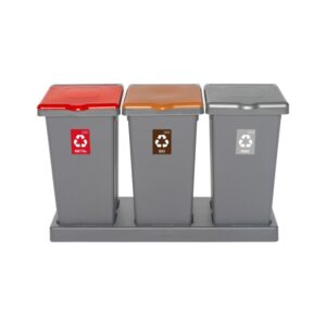 Zestaw do segregacji odpadów FIT BIN GRAY SET 3x75 - czerwony, brązowy i srebrny