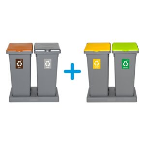 Zestaw do segregacji odpadów FLAP BIN GRAY SET 4x53