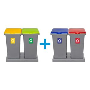 Zestaw do segregacji odpadów FLAP BIN GRAY SET 4x75