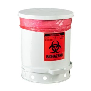 Pojemnik na odpady stwarzające zagrożenie biologiczne BIOHAZARD 38 L - biały