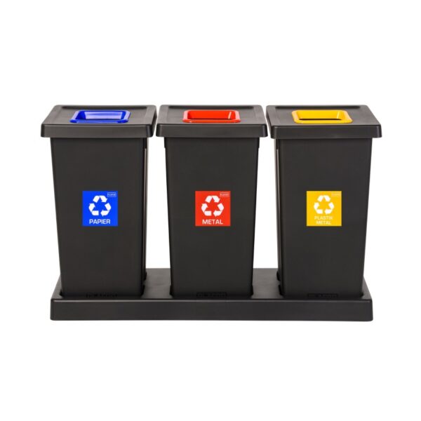 Zestaw do segregacji odpadów FIT BIN BLACK SET 3x75