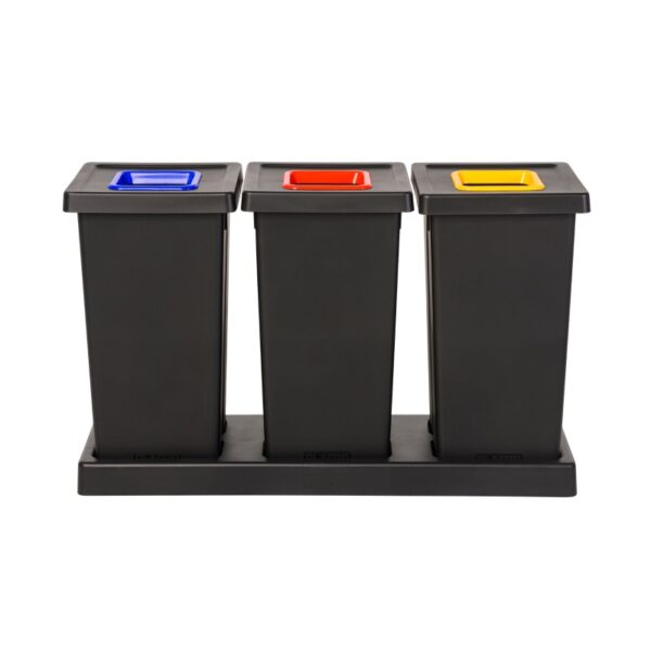 Zestaw do segregacji odpadów FIT BIN BLACK SET 3x75 - bez naklejek