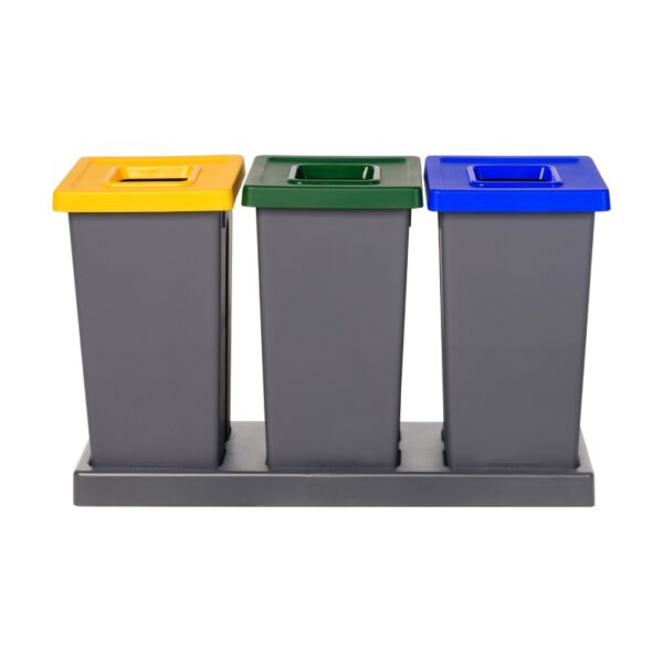 Zestaw do segregacji odpadów FIT BIN GRAY SET 3x75 - bez naklejek