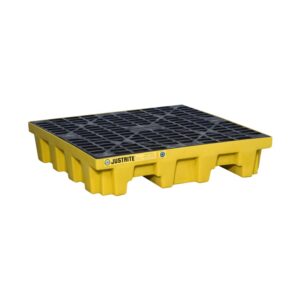 Paleta wychwytująca z odpływem i bez, na 4 beczki ECO POLY BLEND HDPE 276 L